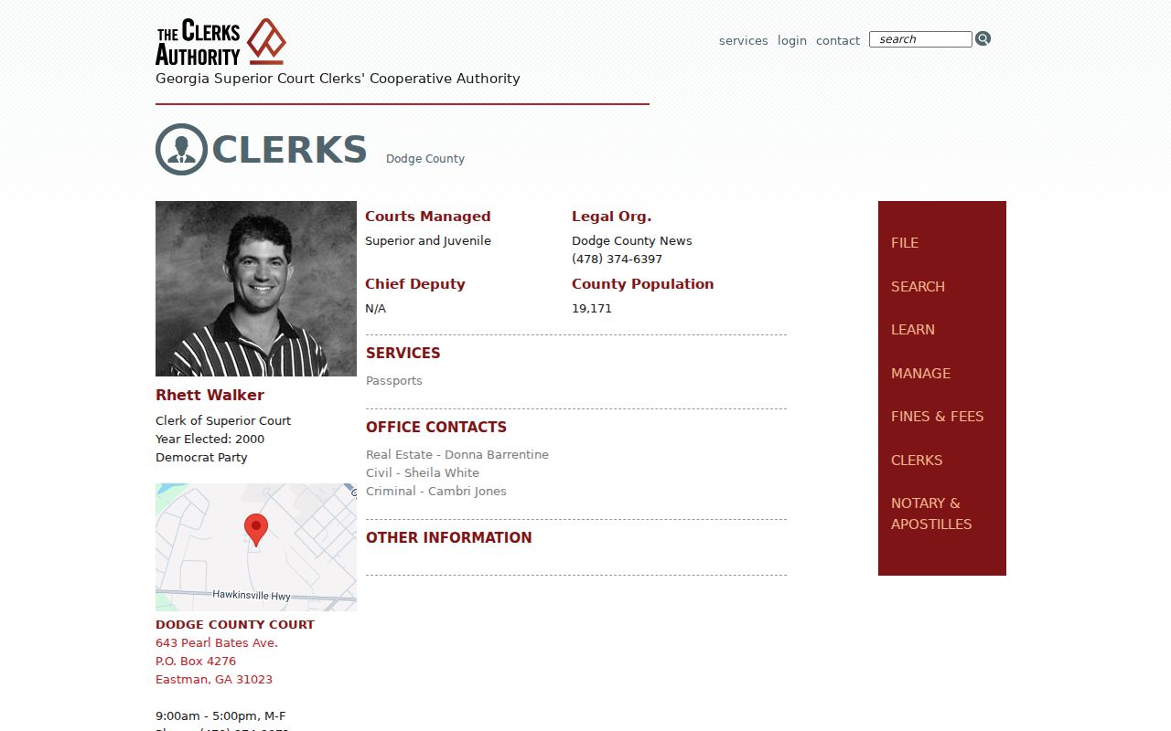 Chester court docket GSCCCA clerk route context