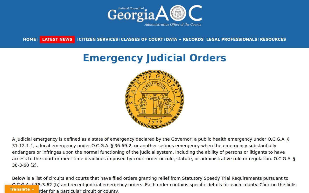 Dodge County court dates emergency judicial order context