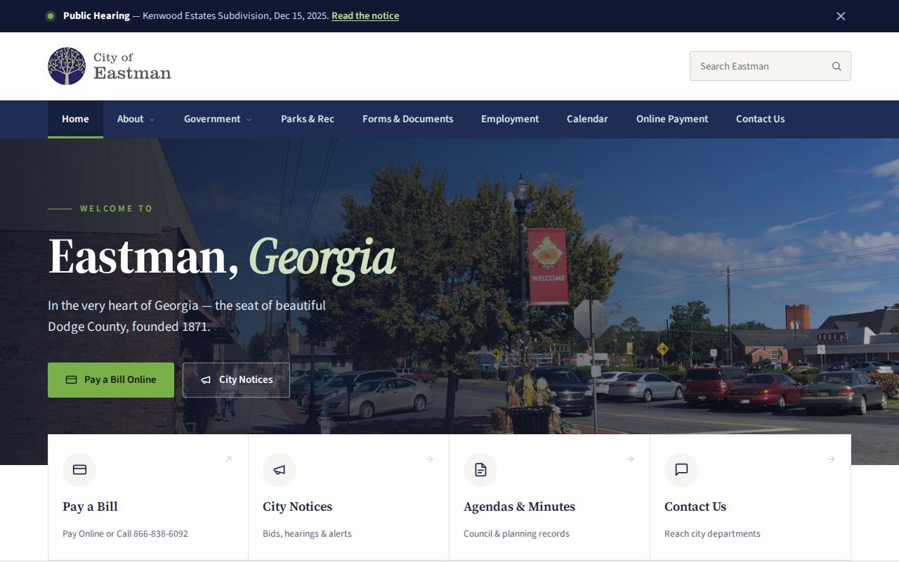 Eastman court docket official city route